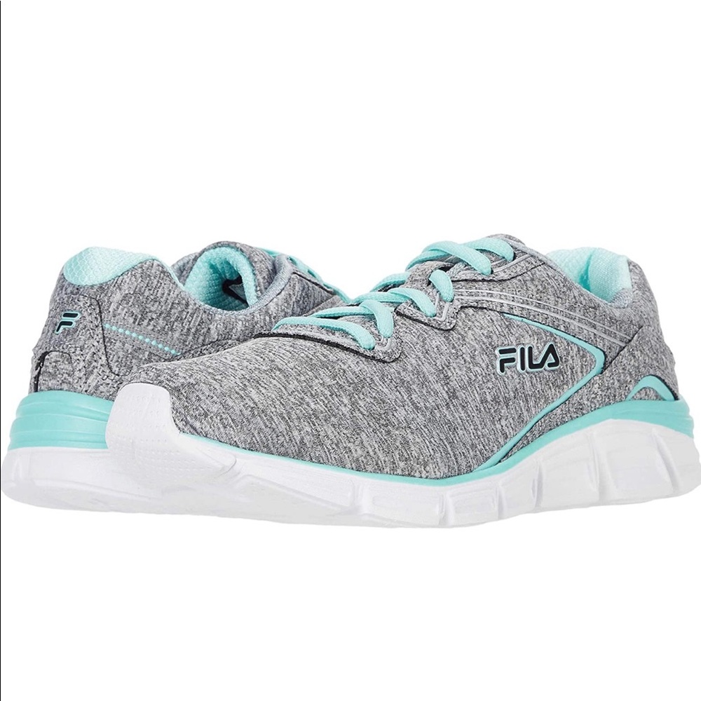 Fila Memory Foam Mint Green & Heather Grey. Sz 8.5